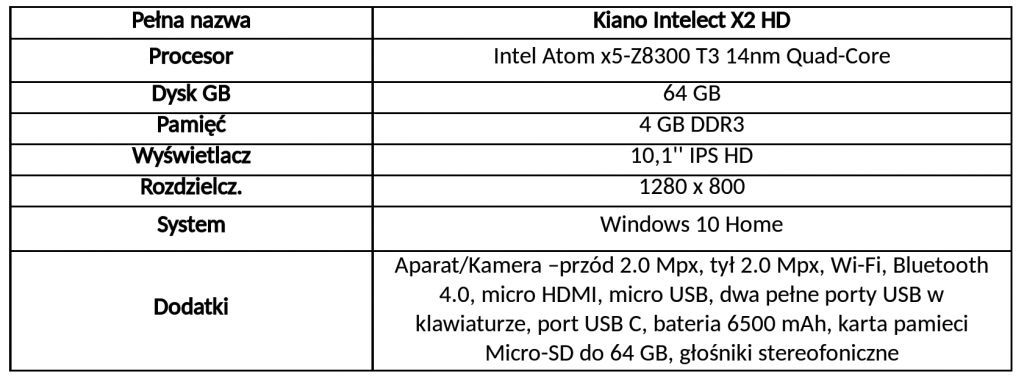 Kiano Intelect X2 HD 2w1 
