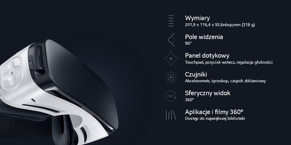 Samsung Gear VR SM-322NZWAXEO Dane Techniczne